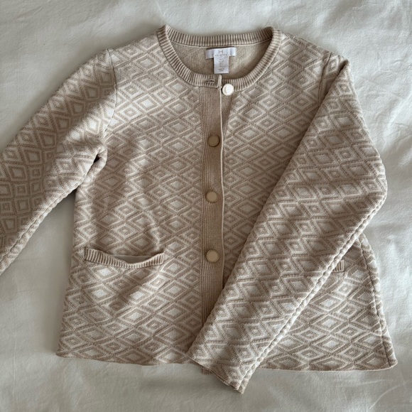 Beige Diamond Pattern Cardigan - Picture 3 of 8